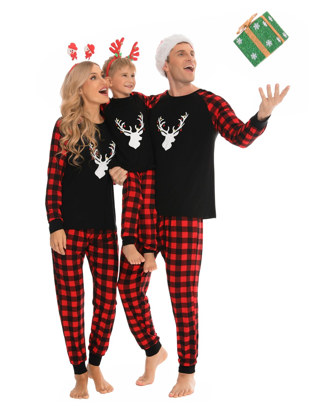 SWOMOG Matching Family Christmas Pajamas, Holiday Xmas Jammies PJs For Family, Couples, Teen, Boys, Girls Festival Sleepwear