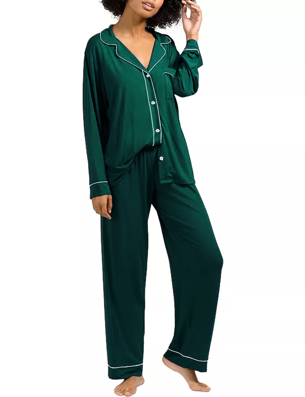 SWOMOG Women Pajamas Set Long Sleeve Pjs Set Soft Pj Button-Down Loungewear Set with Pockets Comfy Lounge Sets