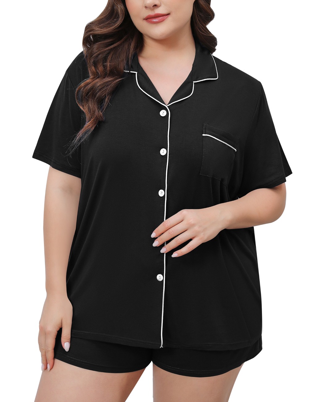 SWOMOG Women's Plus Size Pajamas Set