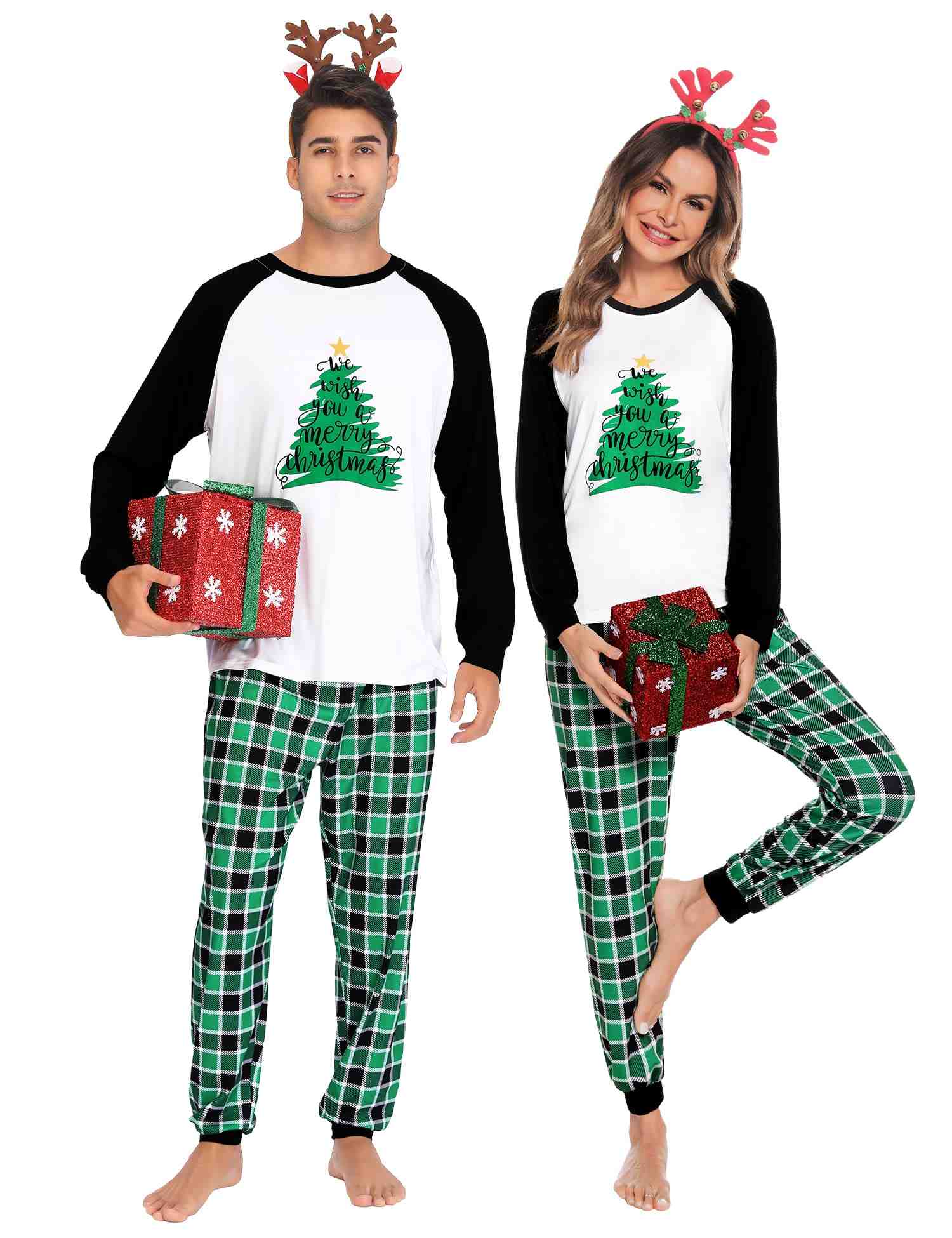 SWOMOG Family Christmas Pjs Matching Sets Christmas Pajamas for Family Xmas Jammies Set Christmas Holiday Sleepwear